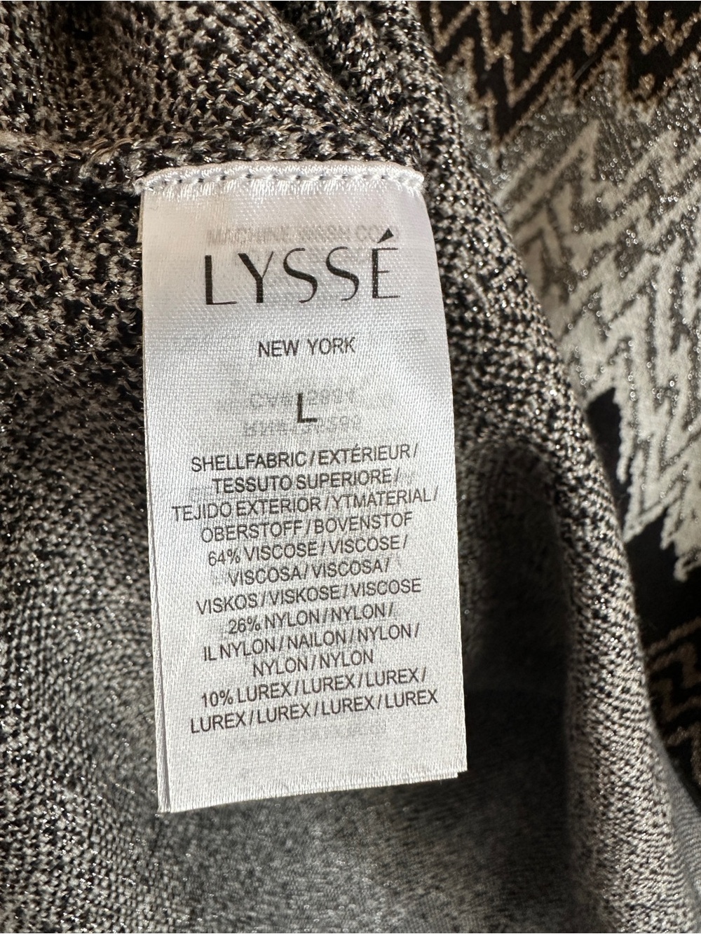 LYSSE Selena Pullover Alpine Way Metallic Zigzag Sweater L - Picture 2 of 7